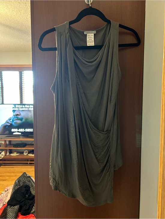 Sarah Pacini Tops - Sarah Pacini Olive Green Draped Sleeveless Tunic
